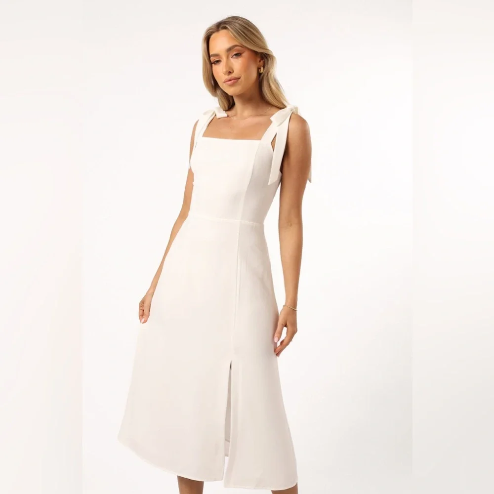 Petal & Pup Laurel Midi White Dress Size 4 B510 - Picture 5 of 7
